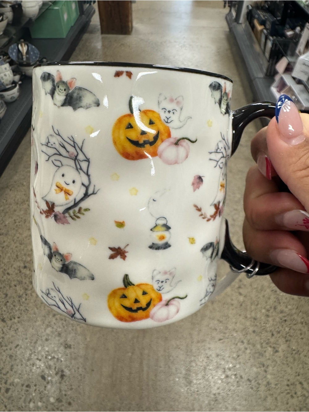 Halloween Pumpkin & Ghost Ceramic Mug